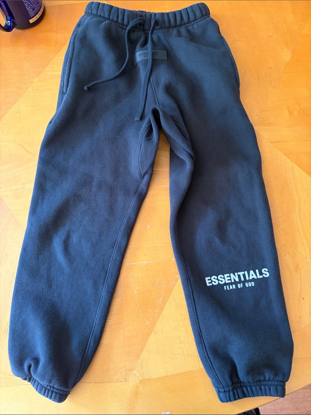 Fear of God Essentials Kids Navy Sweatpants with Logo